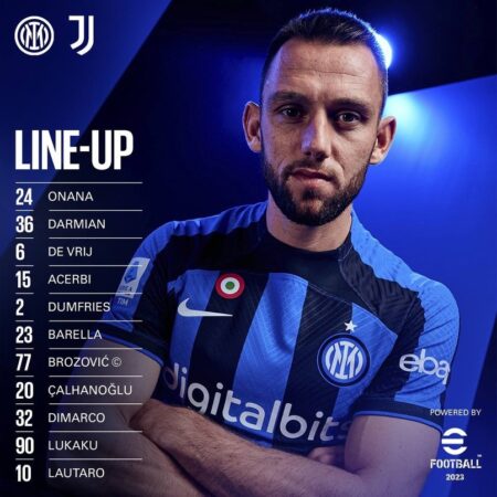 De Vrij baja por lesión en el calentamiento; Acerbi juega y Dumfries capitán del Inter