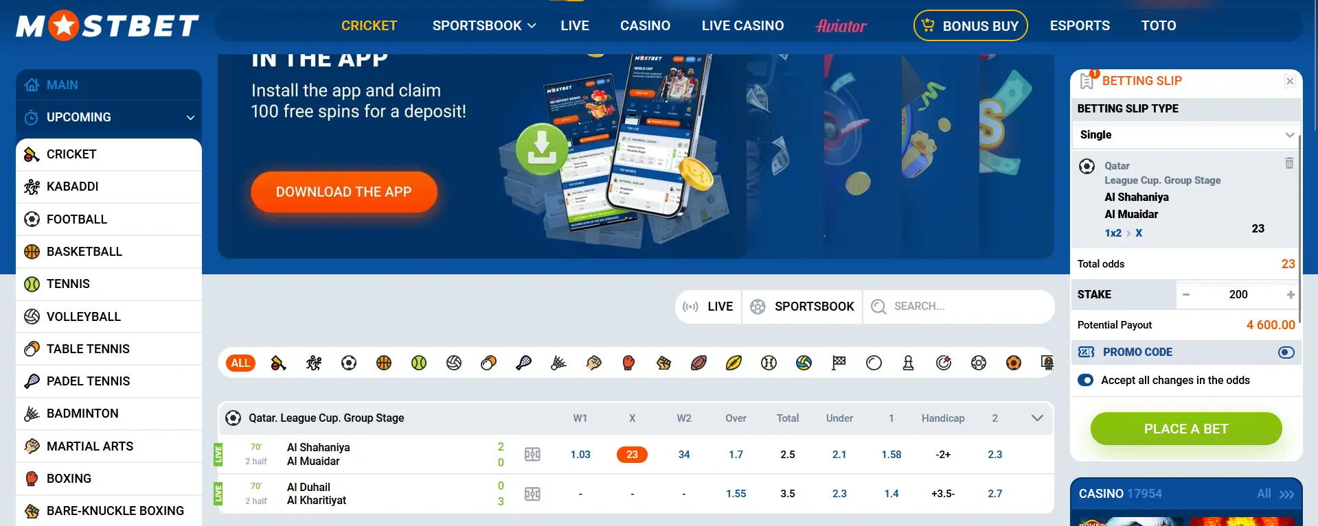 Mostbet Especialización en cuotas competitivas